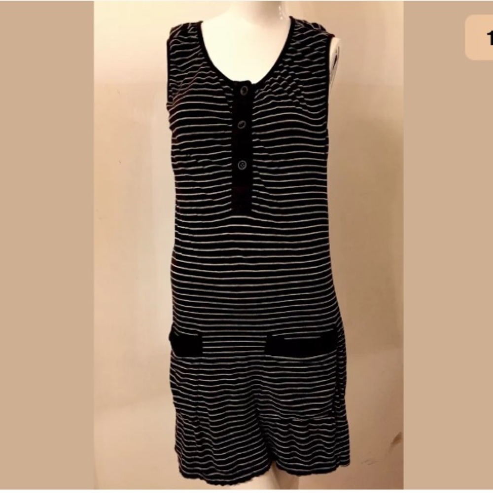 Rag & bone striped button tunic jersey tee dress 0